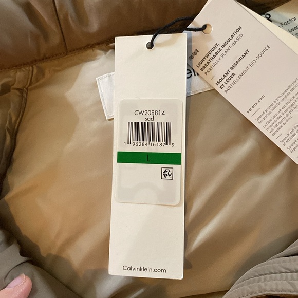 Calvin Klein Gap Brown Puffer Jacket with Faux Fur Hood - Picture 3 of 11